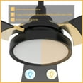 thumbnail image 4 of Smaair 56" 3 Blades Black Smart Ceiling Fan with Remote, Light Kit Included, 4 of 7