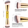 thumbnail image 3 of Dual End Foundation Contour Bronzer Brush, Gold Glitter Handle Double Ended Professional Face Makeup Tool for Liquid Cream Powder, 3 of 4