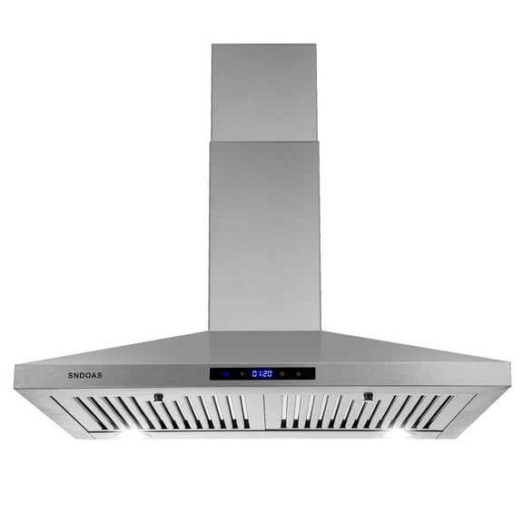 30 inch Wall Mount Range Hood Stainless Steel 350 Cfm Cooking Stove Vented LED Lamp 3 Speed