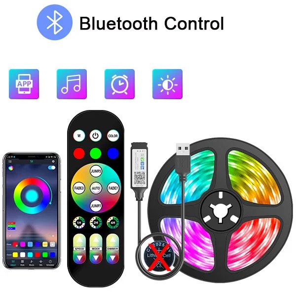 Tira de Luces Led USB Wifi 1-30M RGB 5050 Bluetooth APP Control Luces Led diodo Flexible decoración para sala de estar lámpara cinta