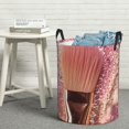 thumbnail image 6 of Gaeub Makeup Brush on Pink Glitter Dirty Clothes Storage Basket, Toy Storage Bin for Storing Clothing, Diapers, Toys-Medium, 6 of 6