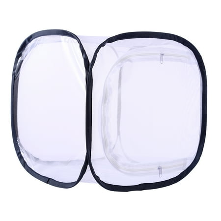 Butterfly and Insect Habitat Cage Mesh Terrarium Pop-up - White Net + Dark Blue Edge S