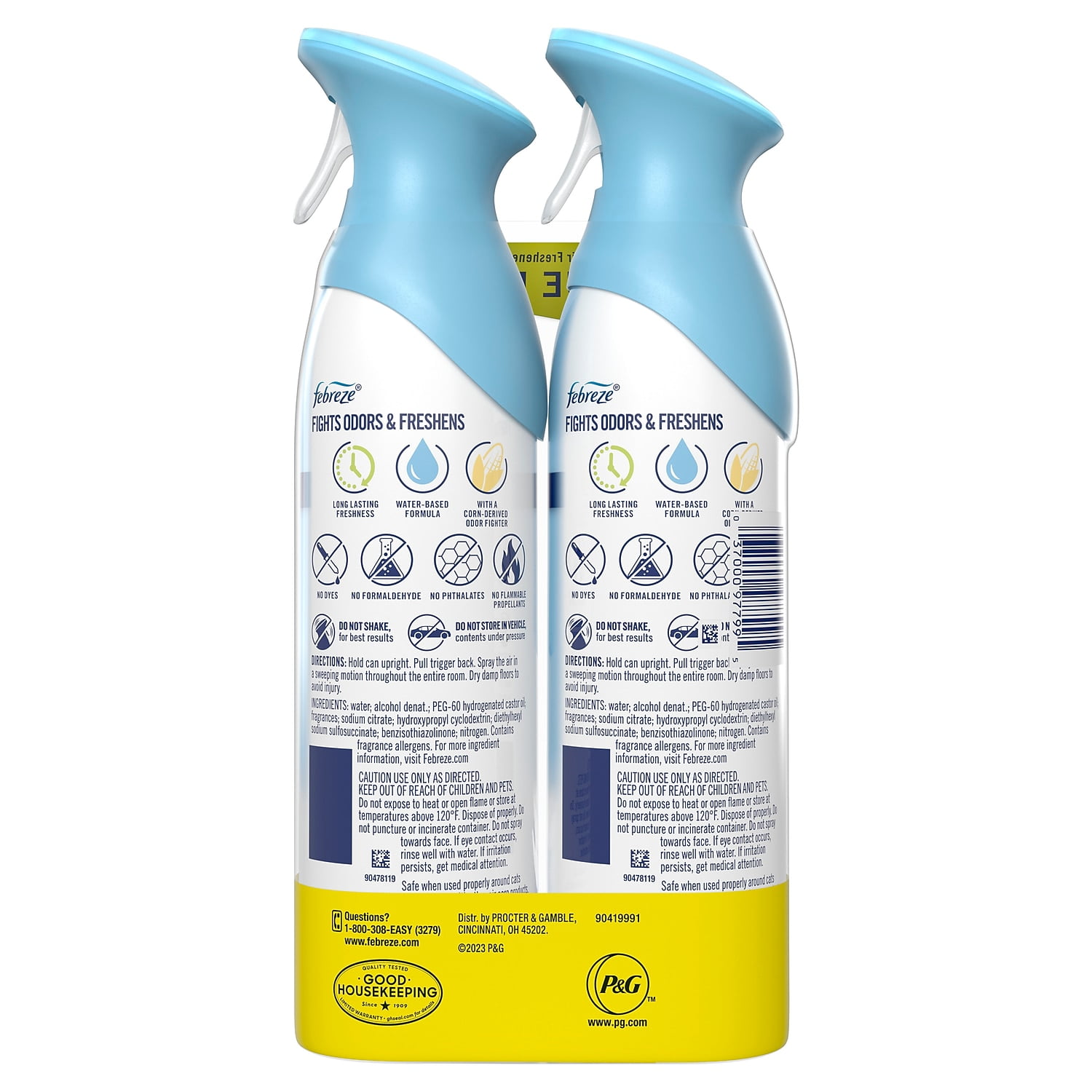 Febreze Air Freshener Spray, Odor-Fighting Room Spray, Linen & Sky, 8.8oz, 2 Count