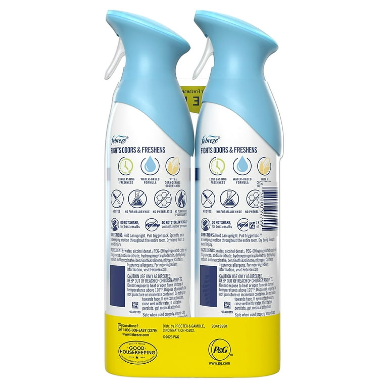 Febreze Odor-Eliminating Air Freshener, Linen & Sky, Pack of 2, 8.8 fl oz  Each 