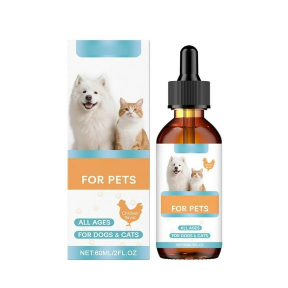 Pet Sleep Aid Drops, Natural Calming Formula Helps Relax & Improve Restful Sleep for Dogs and Cats
