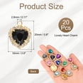 thumbnail image 2 of Uxcell 20 Pcs Rhinestone Heart Charm Crystal Heart Rhinestones Pendants Flat Back Craft Supplies for Jewelry Making Bracelet Necklace Earring Pendant DIY Accessories, Matte Black, 2 of 7