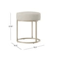 thumbnail image 4 of Hillsdale Swanson fabric Upholstered Vanity Stool in Distressed White, 4 of 16