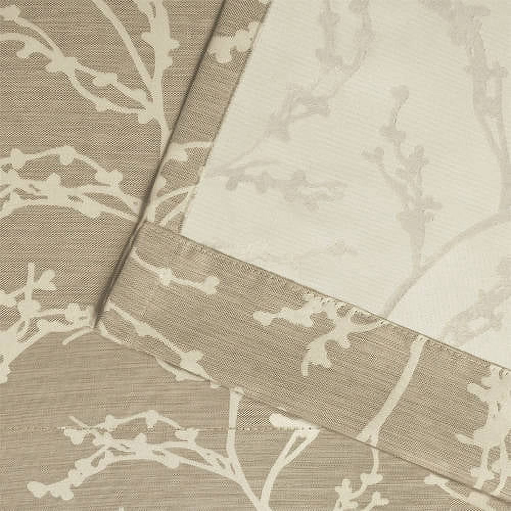 Exclusive Home Kilberry Woven Room Darkening Blackout Grommet Top Curtain Panel Pair, 52"x108", Natural