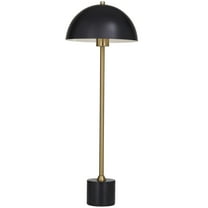 DecMode 28" Umbrella Style Black Desk Lamp with Black Metal Shade