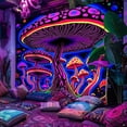 thumbnail image 3 of Simpkeely Blacklight Mushroom Tapestry, UV Reactive Fantasy Forest Neon Wall Hanging, Fluorescent Party Decor Glow Wall Art for Bedroom, Dorm, Gaming Room - 51.2" x 59.1", 3 of 7