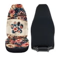 thumbnail image 5 of Jeiento Cute Paw Car Seat Covers Breathable Front Seat Covers Easy Installation Stretch Polyester Fabric Cover Protection Boho Floral Interior Auto Accessories Universal Fit Most Cars SUV, 5 of 7