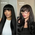 thumbnail image 2 of LUVME Breathable Cap Yaki Straight Ultra Natural Minimalist Lace Long Wig with Bangs, 2 of 6