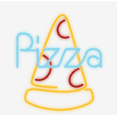thumbnail image 2 of My Pizza Day Neon Pepperoni Pizza Slice Crew Neck Long Sleeve Adult Tee-Small-White, 2 of 2