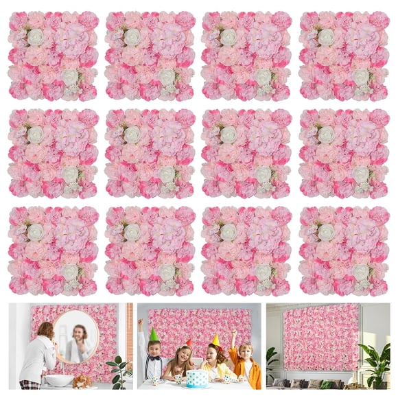 Paneles de pared floral RIDDSEE para fondo, 12 x 44 x 58 cm, rosa