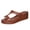 Brown, variant on Silver Women'S Wedge Heel Slides Open Toe Thick Sole Solid Color Breathable Non-Slip Wear-Resistant Outdoor Footwear For Summer Daily Casual Wear Size 41