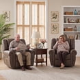 thumbnail image 7 of Bonzy Home Electric Power Recliner Chair Set of 2, Modern Reclining Chair with Rivet Trim & USB Port, Classic Single Sofa Home Theater Recliner Seating, Brown, 7 of 7
