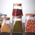 thumbnail image 4 of AMERTEER Airtight Glass Jar with Airtight Bamboo Lid Glass Food Storage Containers  Glass Kitchen Canisters  Clear Container for Coffee Bean Storage  Dry Goods  Cookie  Candy  Tea  Spices, 4 of 10