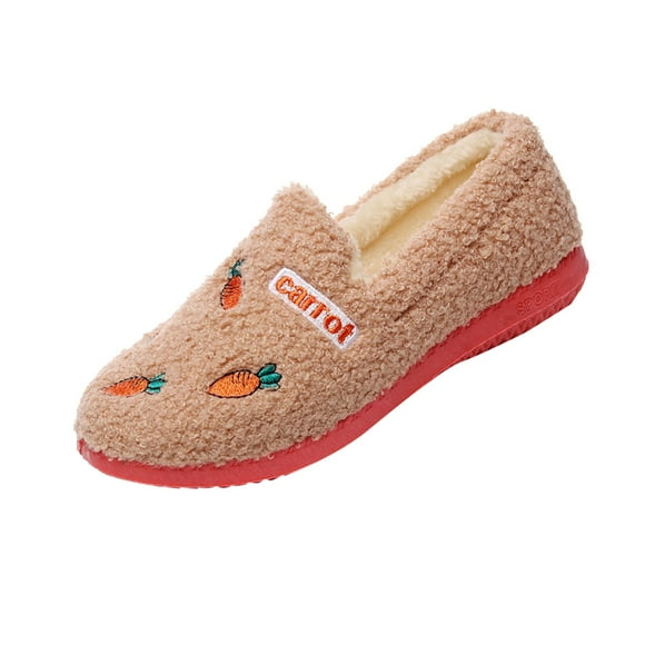 TJAZFJPA Home Slippers Cotton Slippers Women Bag Heel Winter Indoor Home Warm Shoes Soft Soled Plush Thickened Moon Shoes Women's Slippers with Arch Support Closed Back Home Slippers Women