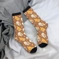 thumbnail image 5 of Sigee Cartoon Bulldog for Contrast Design Soft Moisture-Wicking Socks Crew Casual Athletic Stretchy Loose Middle Tube Socks, 5 of 6