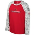 thumbnail image 2 of Youth Colosseum Red/Camo Louisville Cardinals OHT Military Appreciation Dark Star Raglan Long Sleeve T-Shirt, 2 of 4