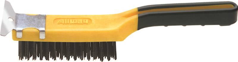 Soft Grip Black/Red Two Handle Brass Coated Carbon Steel Wire Brush 