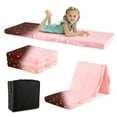 thumbnail image 1 of Gymax Foldable Floor Mattress for Kids Glow in the Dark Toddler Nap Mat Tri-Folding Pink, 1 of 10