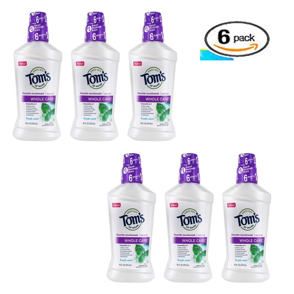 Tom's Of Maine, Mouthwash Fresh Mint Whole Care, 16 Oz EXP 04/20 (3
