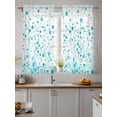 thumbnail image 2 of Turquoise Polka Dot Curtains 54 Inch Length,Sheer Curtains for Bedroom Living Room Window Modern Art Abstract Watercolor Dot Rod Pocket Drapes Kitchen Curtains Small Half Window 52"x54" 2 Panels, 2 of 6