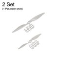 thumbnail image 3 of Uxcell 4Pcs RC Propellers 2 Vane Blades Props 8x6", 12x6" Grey with Adapter Rings, 3 of 7