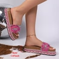 thumbnail image 7 of Women's Sandals,Flat Sandals for Women,Womens Dress Sandals,Platform Sandals,Womens Slide Sandals Cork Footbed Flat Sandals Open Toe Comfort Slip On Slippers for Summer,Hot Pink,7, 7 of 7