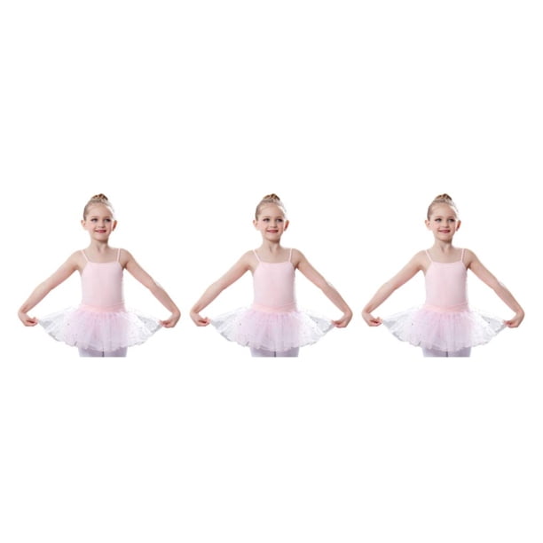 Qarigey Traje de ballet de diseño simple para niña de verano Traje de entrenamiento de baile Práctica Rendimiento Body con Ropa rosa 150 cm Type1 NO1