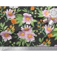 thumbnail image 3 of Soimoi Moss Georgette Fabric Leaves & Wild Flower Fabric Prints By Yard 42 Inch Wide, 3 of 3
