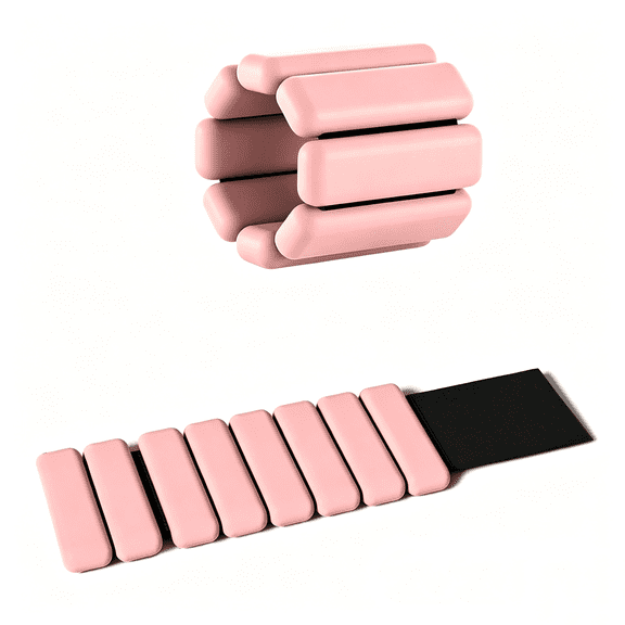 CHICAURA 2 lb Adjustable Hook and Loop Strap Pink Wrist Ankle Weights 2 Pack