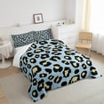 thumbnail image 4 of Blue Leopard Print Bedding Set King Beige Animal Printed Comforter Set Wild Cheetah Duvet Insert African Wildlife Quilt Sets Safari Leopard Bedding Comforters & Sets Blue Beige Black Room Decoratives, 4 of 6