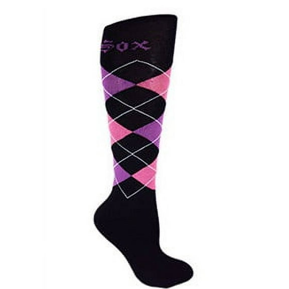MOXY Socks Knee-High Purple and Pink Argyle Fitness WOD Socks