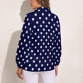 thumbnail image 3 of Classic Polka Dots Blouse Womens Blue And White Street Wear Loose Blouses Long Sleeve Funny Shirts Custom Clothes Large Size, 3 of 7