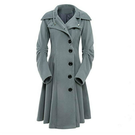 Fall Jackets for Women Faux Wool Warm Slim Coat Jacket Thick-Parka Overcoat Long Winter Outwear