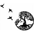 thumbnail image 1 of Arte de pared de metal Árbol de la vida con pájaros Black Deco - 28 CM/11,02 pulgadas Arte de pared del árbol de la vida Arte de pared de metal moderno Letrero familiar Árbol de metal Decoración del h, 1 of 5