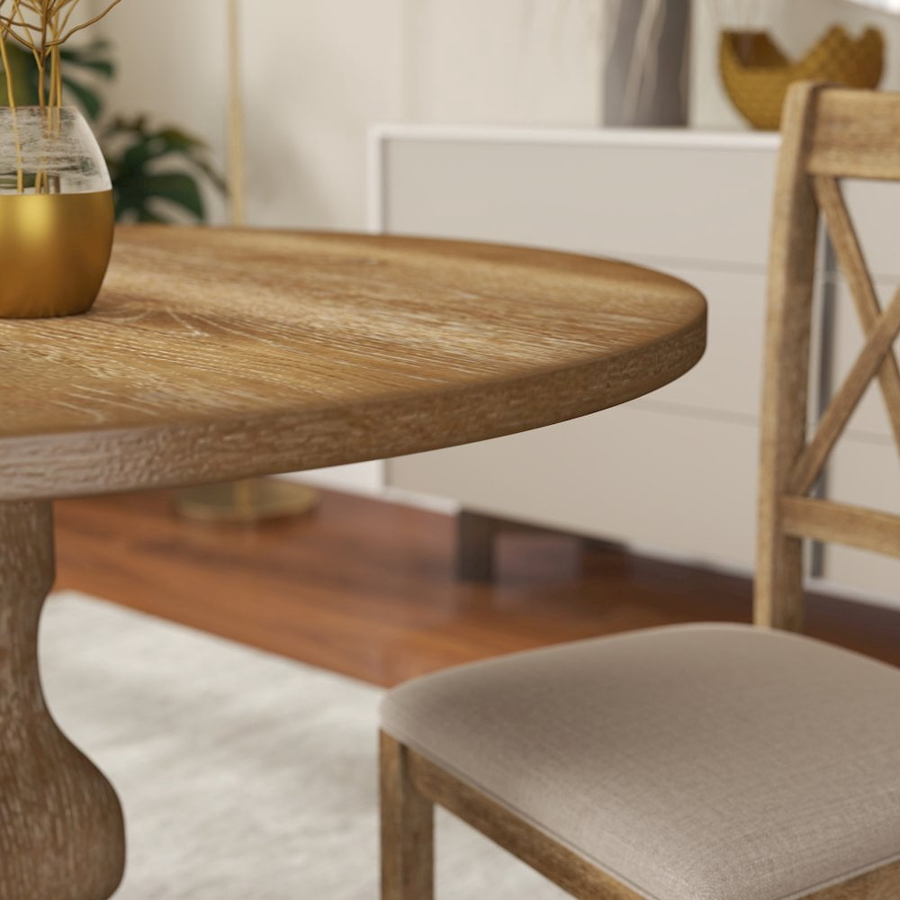 Roundhill Furniture Havre Pedestal Base Round Dining Table