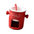 thumbnail image 4 of Fondue de Chocolate de Porcelana Tazas de Porcelana para Fundidor de Chocolate de Queso 280ml para rojo, 4 of 9