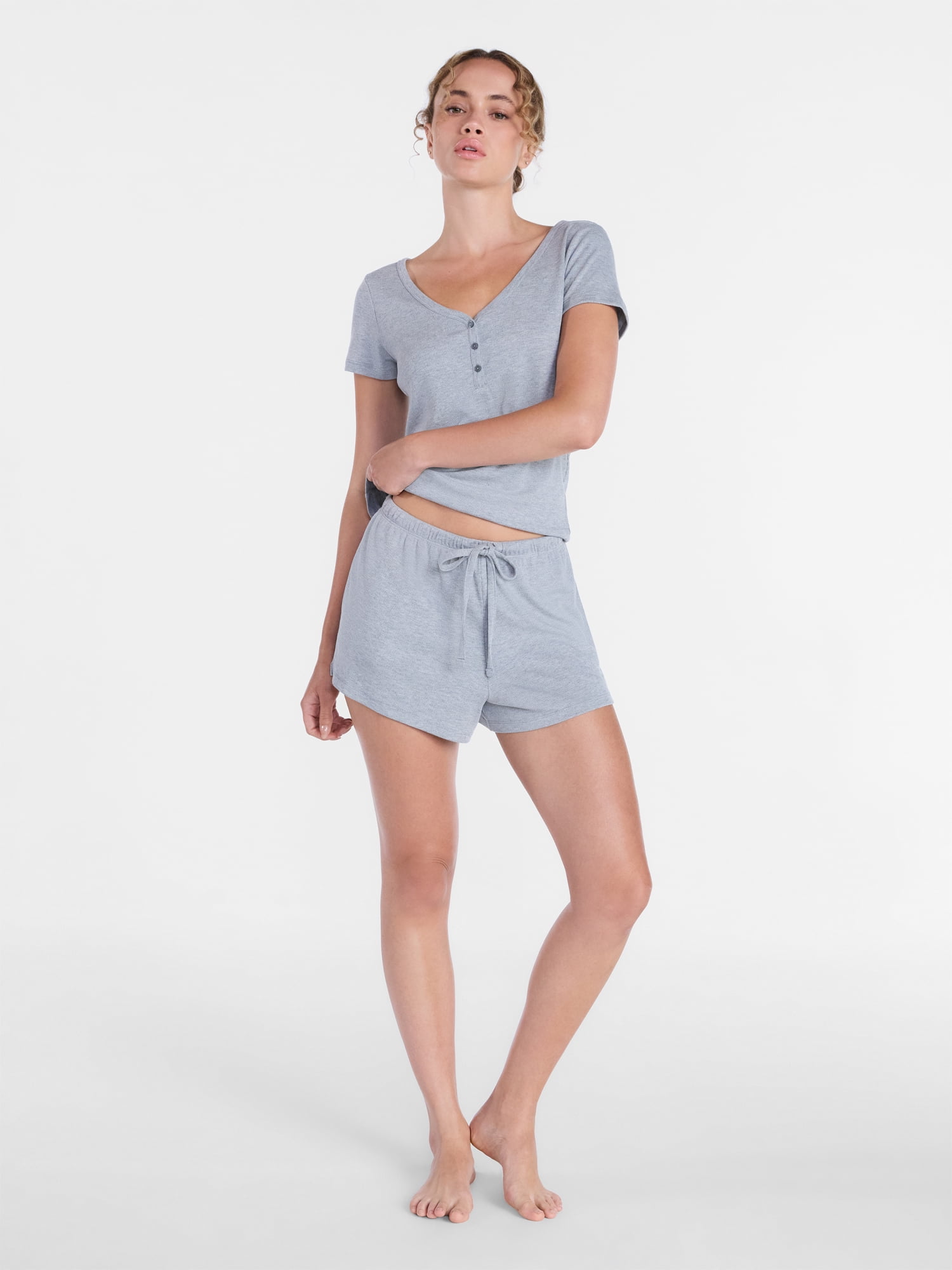 Joyspun Women’s Modal Blend Ribbed Sleep Shorts, 2.75'' Inseam, Sizes XS-3X