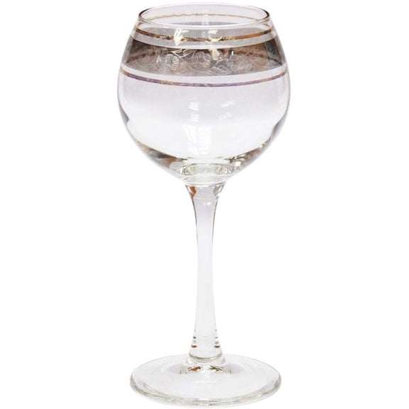 Crystal Goose 9-Ounces Crystal Stemmed Wine Glasses, Footed Red and White Wine Glasses, Goblet Shaped Crystalware with Stem, Set of 6 pieces