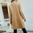 thumbnail image 6 of VIWORLD Women's Mid-Length Wool Style Coat - Double-Breasted Notch Lapel with Functional Pockets Khaki，S, 6 of 7