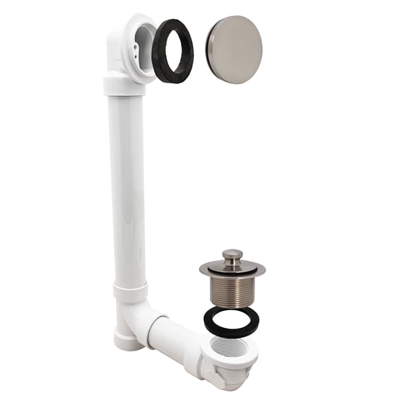 Westbrass Sch. 40 PVC Bathtub Assembly with Floating Overflow and Lift & Turn Drain, Oil Rubbed Bronze