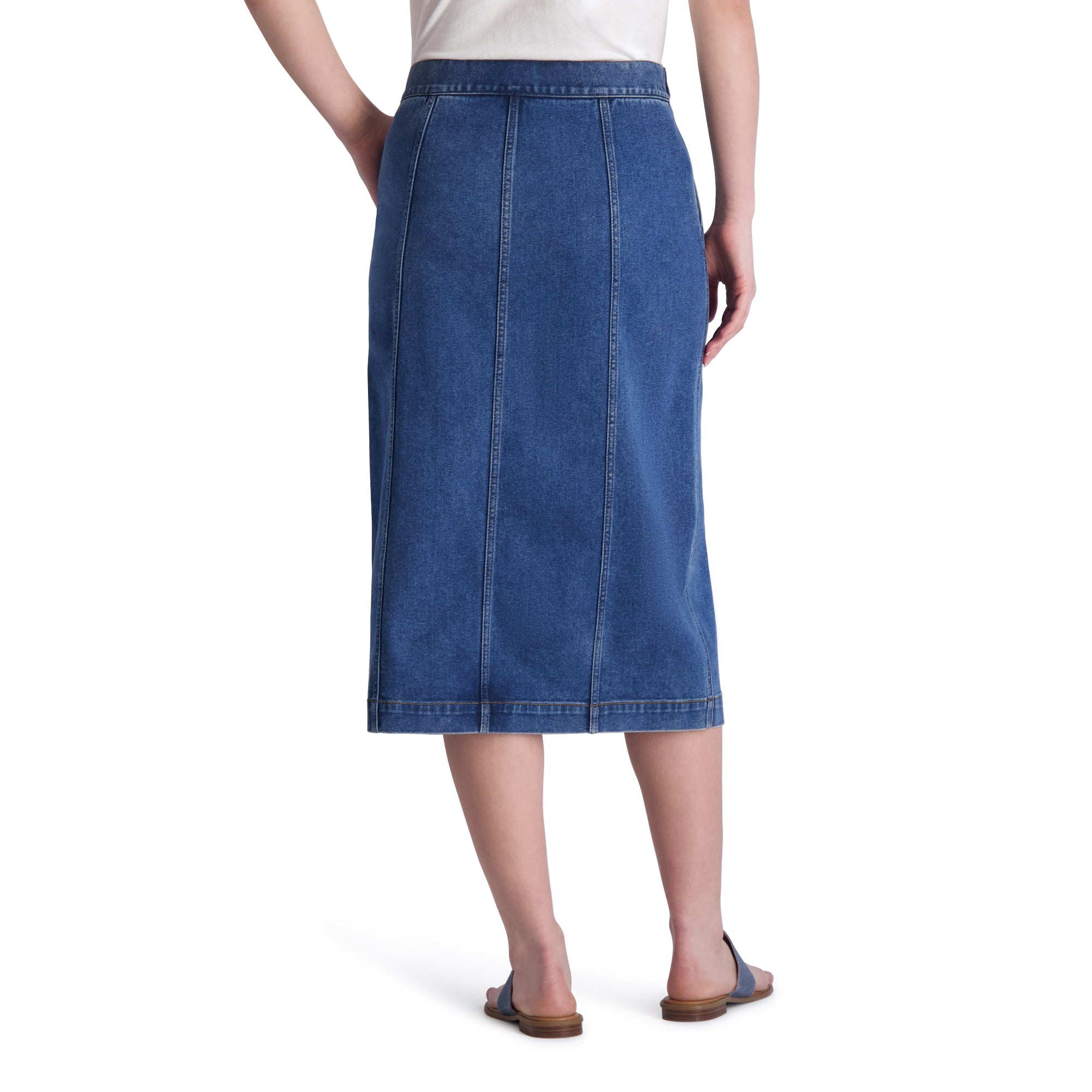 【関税&送料込み】ChloAC Knee-Length Skirt In Washed Denim fe2a0df7-d5d8-47ef-9838-