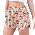 thumbnail image 2 of FORMRS Womens Swim Shorts Mesh Liner Quick Dry Casual Beach Board Bottom with Pockets, Sizes S-2XL, Orange Plaid Horse Pattern, 2 of 9