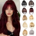 thumbnail image 6 of Straight Synthetic Blunt Bangs High Temperature Fiber Brown Women Clip-In Full Bangs 6 Inch, 6 of 6