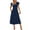 Navy, variant on THDHVS Dresses for Women,Women's Dresses,Women's Solid Color Lace Short Sleeve Round Neck Mid Length Dress Navy S