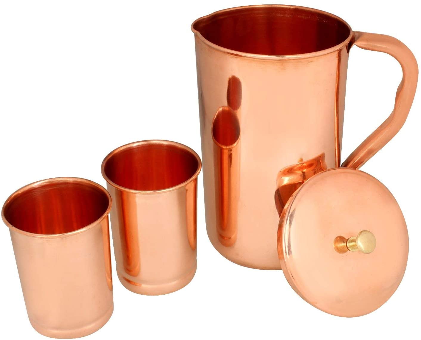 Zap Impex Pure Copper Plain Drinking Copper Glass Set of 4 