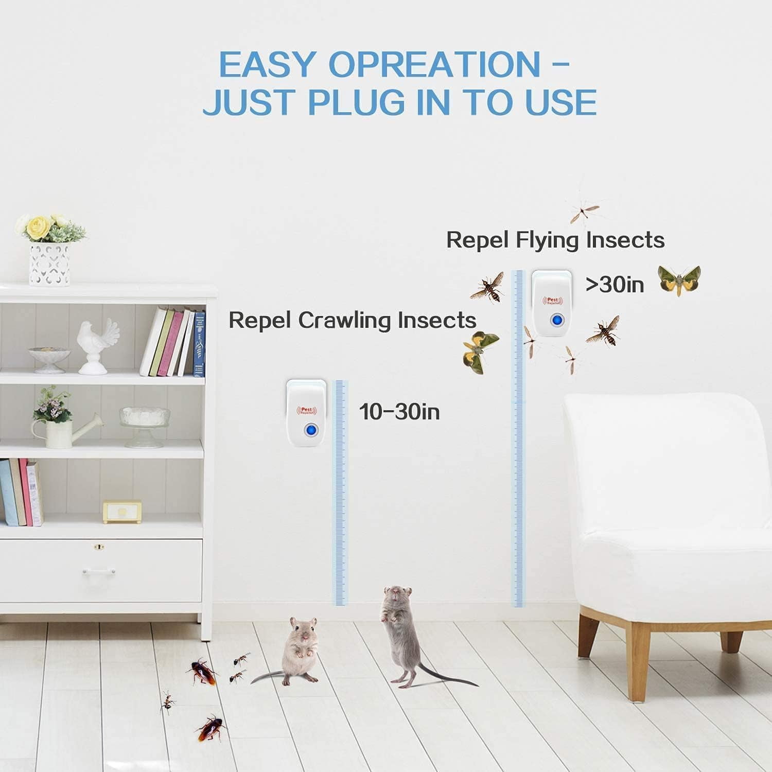 Cadorabo 2024 Upgraded Ultrasonic Pest Repeller 12-Pack: Indoor Electronic Plug-in Pest Control for Mosquitoes, Bugs, Roaches, Rodents, Mice, and Spiders - Ideal for House, Warehouse, and Garage Use